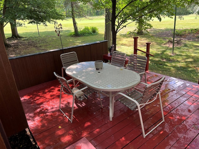 4883 Powderhorn Ln Unit 3, Westerville, OH 43081 - deck featuring a yard and outdoor dining area