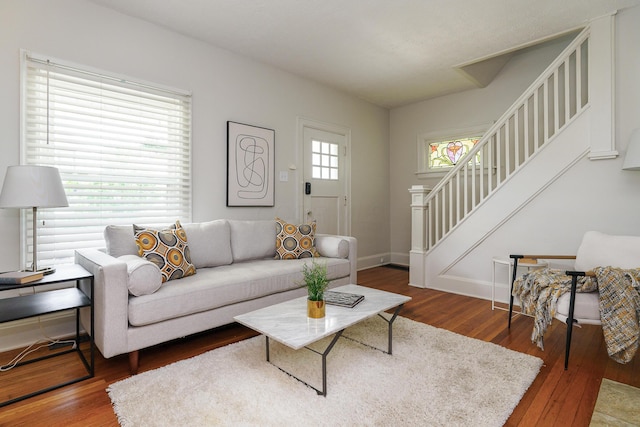 338 Sheldon Ave, Columbus, OH 43207 - living room with stairs and wood-type flooring