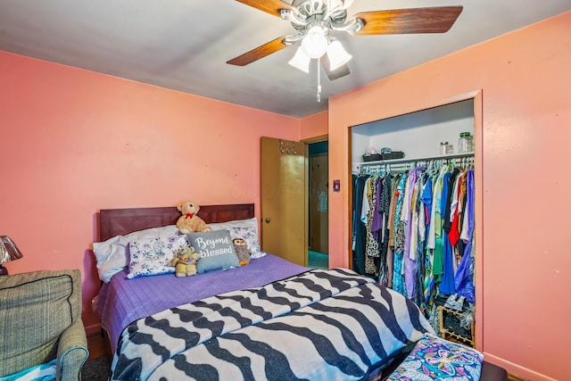 910 Pauline Ave, Columbus, OH 43224 - bedroom featuring a closet and a ceiling fan
