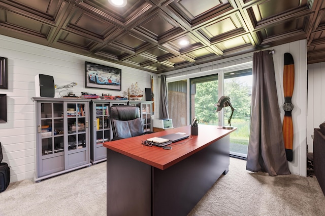 4758 Crazy Horse Ln Unit 2, Westerville, OH 43081 - office space with light colored carpet, wooden walls, and recessed lighting