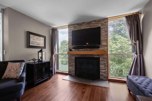 4758 Crazy Horse Ln Unit 2, Westerville, OH 43081 - living room with hardwood / wood-style flooring and a fireplace