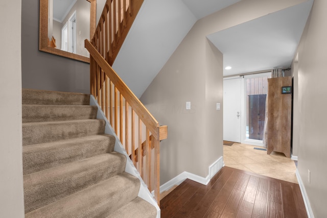 4758 Crazy Horse Ln Unit 2, Westerville, OH 43081 - stairs with baseboards and wood-type flooring
