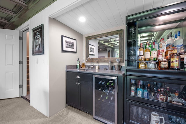 4758 Crazy Horse Ln Unit 2, Westerville, OH 43081 - indoor wet bar with beverage cooler and light carpet