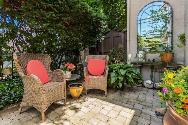 161 Jackson St, Columbus, OH 43206 - view of patio / terrace with a storage unit