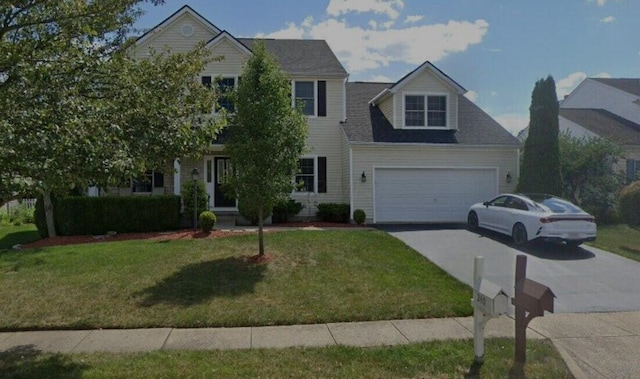 241 Beechnut St, Pickerington, OH 43147 - view of front of property with driveway, a front lawn, and a garage
