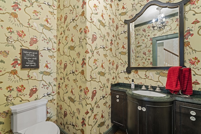 130 Boving Rd, Lancaster, OH 43130 - bathroom with wallpapered walls and vanity