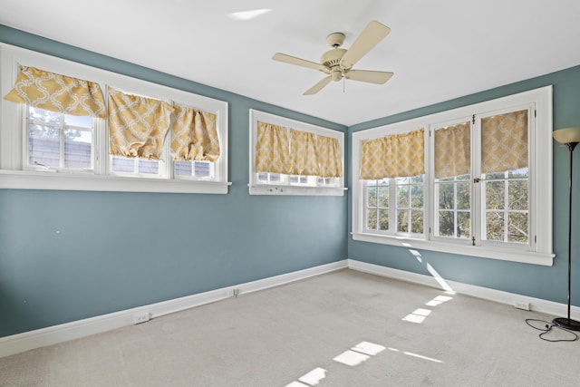 130 Boving Rd, Lancaster, OH 43130 - spare room with plenty of natural light, carpet flooring, and ceiling fan