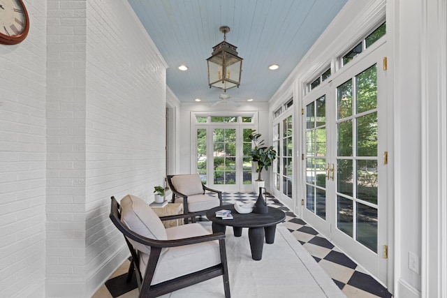 130 Boving Rd, Lancaster, OH 43130 - sunroom with french doors, recessed lighting, and tile patterned floors