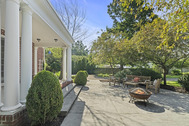 130 Boving Rd, Lancaster, OH 43130 - view of patio with an outdoor fire pit
