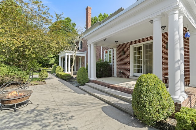 130 Boving Rd, Lancaster, OH 43130 - porch with a fire pit