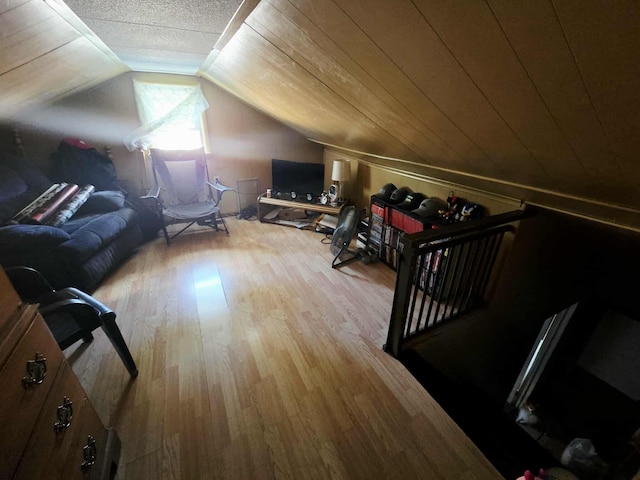 108 N George St, Lancaster, OH 43130 - additional living space with wood finished floors and vaulted ceiling