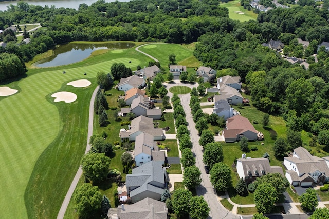 8090 Tree Lake Blvd, Powell, OH 43065 - aerial overview of property's location featuring nearby suburban area, a large body of water, and a golf course