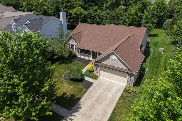8090 Tree Lake Blvd, Powell, OH 43065 - aerial view of property and surrounding area