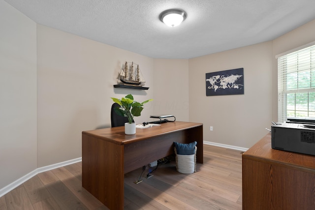 8090 Tree Lake Blvd, Powell, OH 43065 - office with light wood-type flooring and a textured ceiling