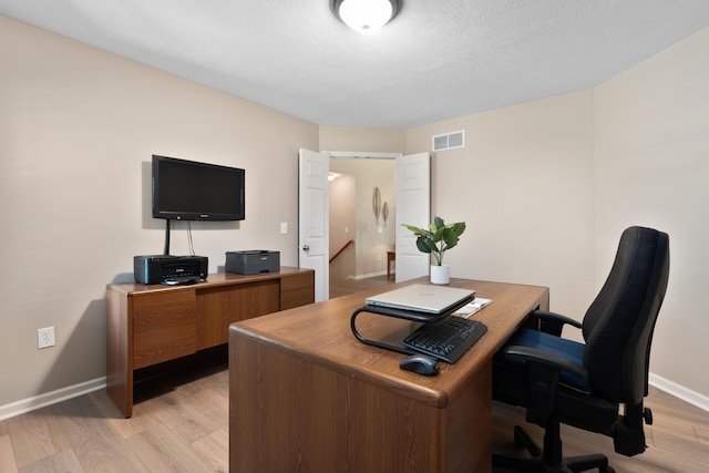 8090 Tree Lake Blvd, Powell, OH 43065 - office with light wood-style floors and a textured ceiling