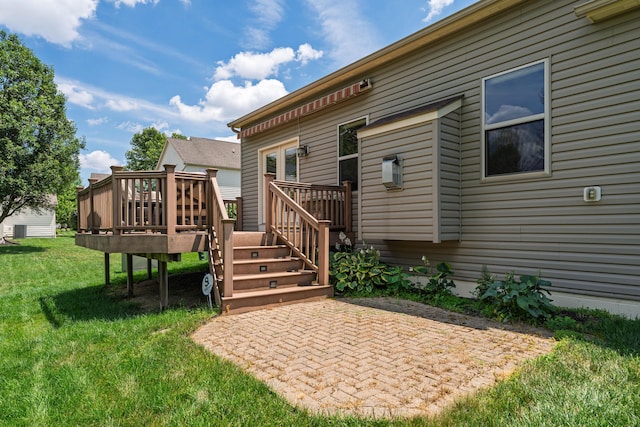 8090 Tree Lake Blvd, Powell, OH 43065 - back of property featuring a lawn, a deck, and a patio