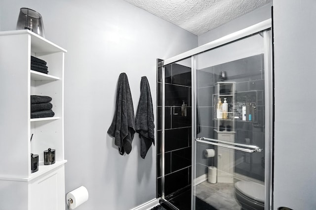 4764 Mattox St Unit 44, Columbus, OH 43228 - full bath featuring a stall shower and a textured ceiling