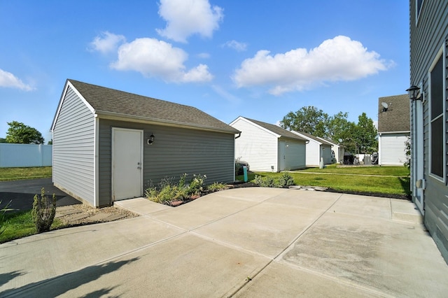 4764 Mattox St Unit 44, Columbus, OH 43228 - view of patio / terrace featuring an outbuilding