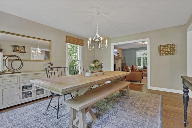 10 Denbigh Dr, Granville, OH 43023 - dining space featuring a chandelier and wood finished floors