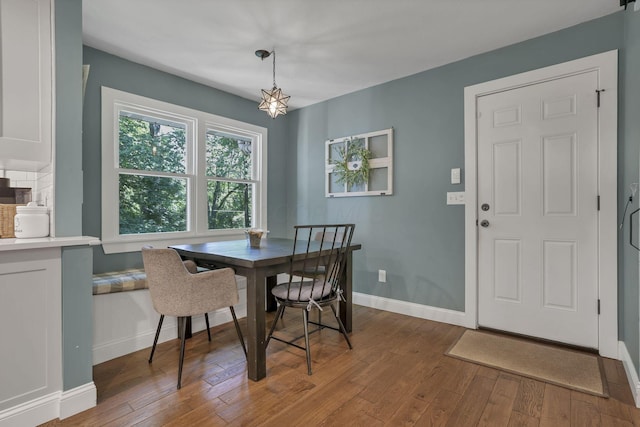 10 Denbigh Dr, Granville, OH 43023 - dining space featuring hardwood / wood-style floors and a chandelier