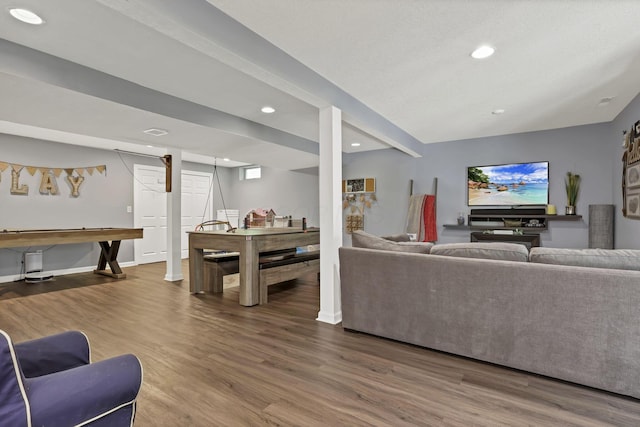 10 Denbigh Dr, Granville, OH 43023 - living room featuring wood finished floors and recessed lighting