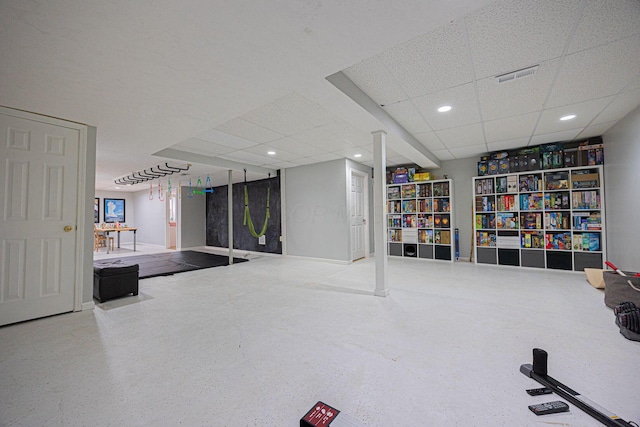 4247 Boulder Creek Dr, Columbus, OH 43230 - workout room featuring a drop ceiling
