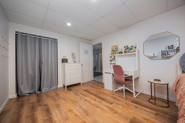 4247 Boulder Creek Dr, Columbus, OH 43230 - home office with a paneled ceiling, light wood-style flooring, and recessed lighting