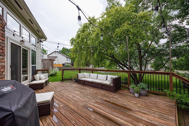 4247 Boulder Creek Dr, Columbus, OH 43230 - deck with an outdoor hangout area and area for grilling