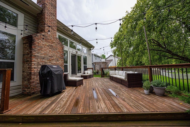 4247 Boulder Creek Dr, Columbus, OH 43230 - deck featuring an outdoor living space and a grill