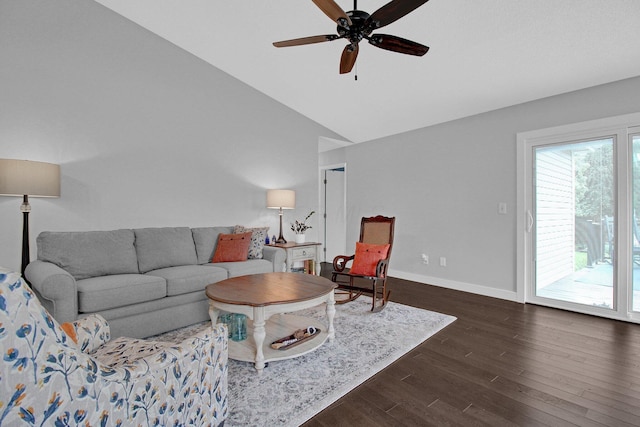 3007 Galen Ct, Hilliard, OH 43026 - living room featuring a ceiling fan, dark wood-style floors, and high vaulted ceiling