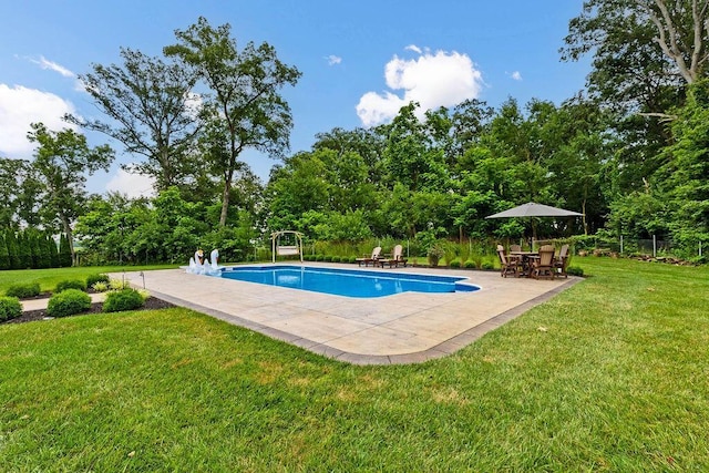 3150 Middle Pike, West Jefferson, OH 43162 - swimming pool featuring a patio and view of scattered trees