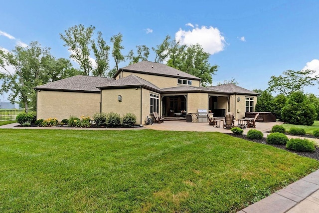 3150 Middle Pike, West Jefferson, OH 43162 - back of house with a patio and stucco siding