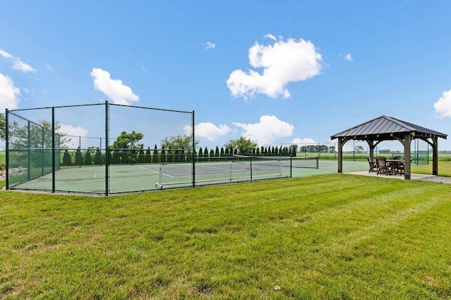 3150 Middle Pike, West Jefferson, OH 43162 - view of tennis court featuring a gazebo