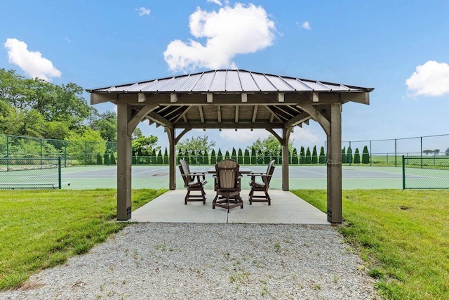 3150 Middle Pike, West Jefferson, OH 43162 - view of patio featuring a tennis court and a gazebo