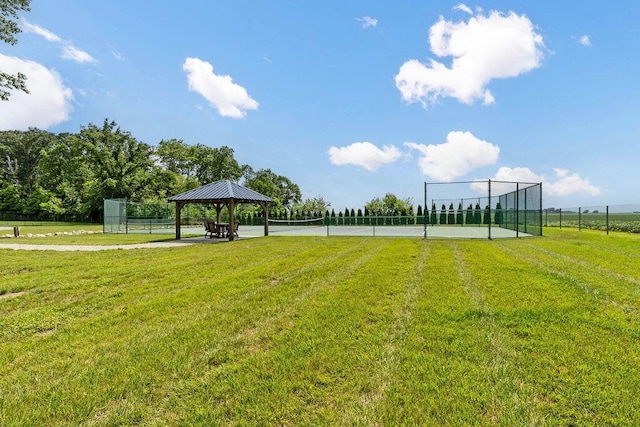 3150 Middle Pike, West Jefferson, OH 43162 - view of yard with a gazebo and a tennis court