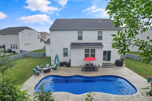 2267 Holiday Valley Dr, Grove City, OH 43123 - view of pool with a patio, a fenced backyard, entry steps, and outdoor lounge area