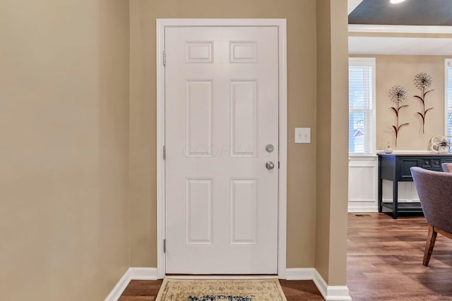 2267 Holiday Valley Dr, Grove City, OH 43123 - entryway with dark wood-type flooring and baseboards