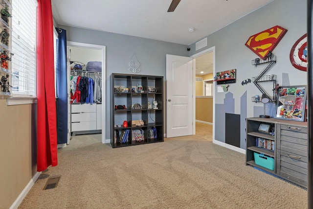 2267 Holiday Valley Dr, Grove City, OH 43123 - misc room with a ceiling fan and carpet flooring