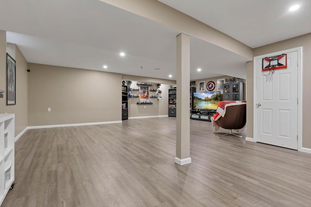 2267 Holiday Valley Dr, Grove City, OH 43123 - finished below grade area with light wood-style flooring and recessed lighting