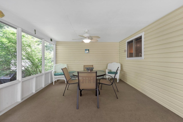 8547 Seabright Dr, Powell, OH 43065 - sunroom featuring ceiling fan and outdoor dining space