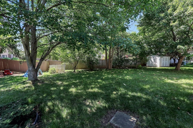 8547 Seabright Dr, Powell, OH 43065 - fenced backyard with a storage unit