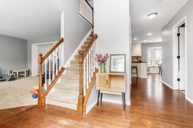 2063 Hayer Ct, Lewis Center, OH 43035 - stairway with wood finished floors and recessed lighting