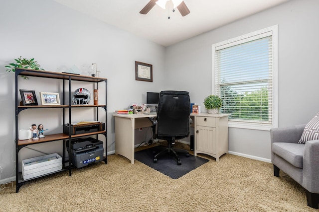 2063 Hayer Ct, Lewis Center, OH 43035 - office with light carpet and a ceiling fan
