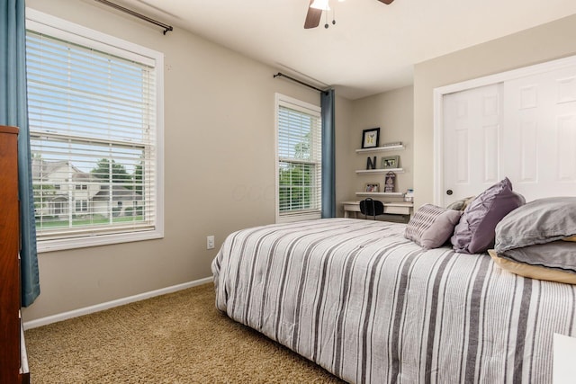 2063 Hayer Ct, Lewis Center, OH 43035 - carpeted bedroom with ceiling fan and a closet
