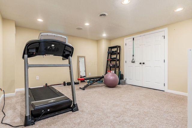 2063 Hayer Ct, Lewis Center, OH 43035 - workout area featuring carpet flooring and recessed lighting