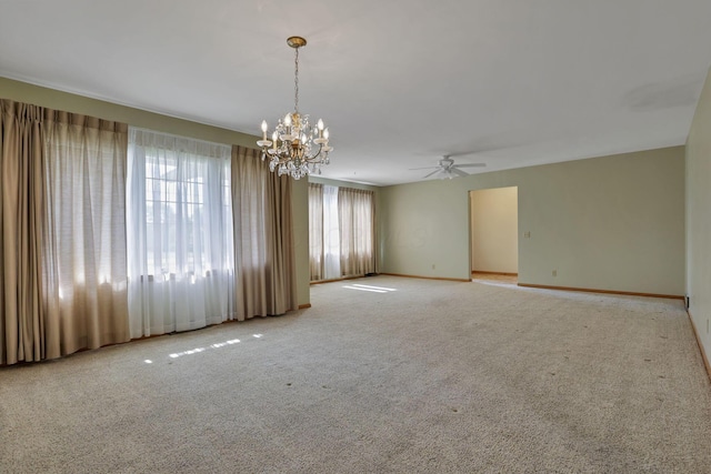 19 Kirby Rd, Heath, OH 43056 - carpeted empty room featuring a chandelier and a ceiling fan