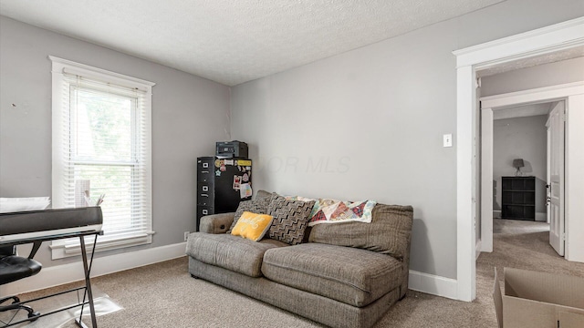 467 Mount Vernon Rd, Newark, OH 43055 - living area with carpet floors, healthy amount of natural light, and a textured ceiling