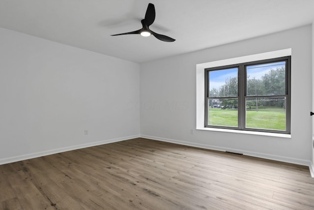 5781 Hallridge Cir Unit B, Columbus, OH 43232 - empty room with wood finished floors and ceiling fan