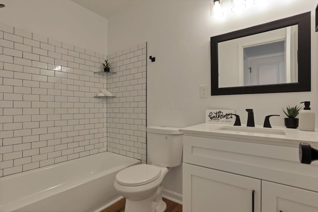 5781 Hallridge Cir Unit B, Columbus, OH 43232 - bathroom featuring vanity, shower / washtub combination, and wood finished floors