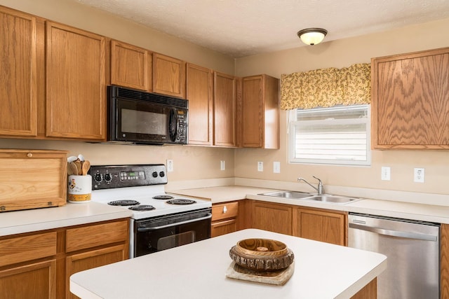 7787 Freesia St Unit 216, Blacklick, OH 43004 - kitchen with black microwave, range with electric stovetop, dishwasher, and light countertops